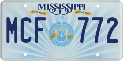 MS license plate MCF772
