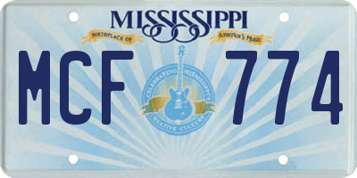 MS license plate MCF774