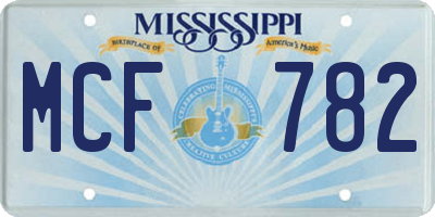 MS license plate MCF782
