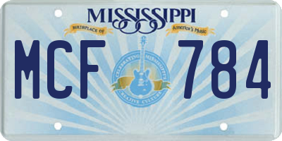 MS license plate MCF784