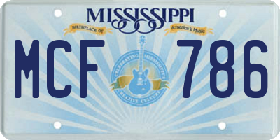 MS license plate MCF786