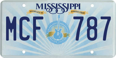 MS license plate MCF787