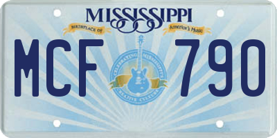 MS license plate MCF790