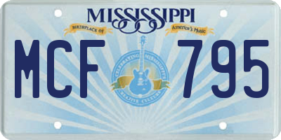 MS license plate MCF795