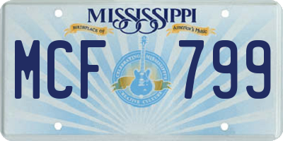 MS license plate MCF799