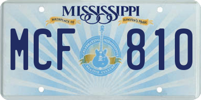 MS license plate MCF810