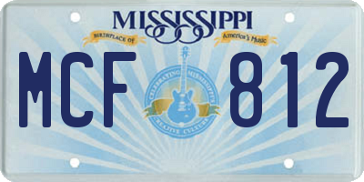 MS license plate MCF812