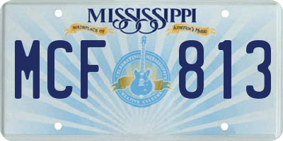 MS license plate MCF813