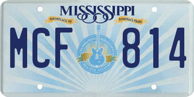 MS license plate MCF814
