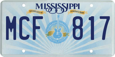 MS license plate MCF817