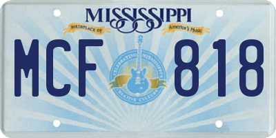 MS license plate MCF818