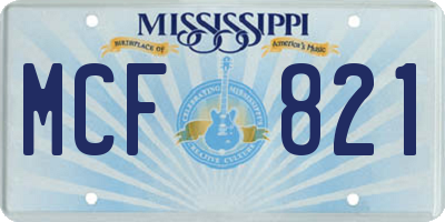 MS license plate MCF821