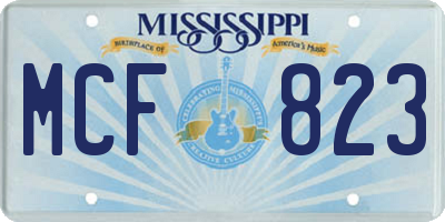 MS license plate MCF823