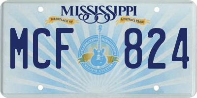 MS license plate MCF824