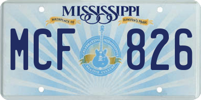 MS license plate MCF826