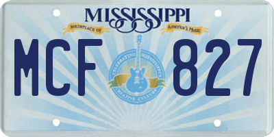 MS license plate MCF827