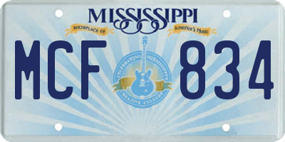 MS license plate MCF834