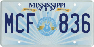 MS license plate MCF836
