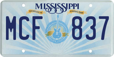 MS license plate MCF837