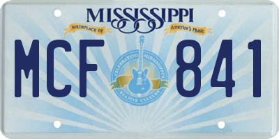 MS license plate MCF841