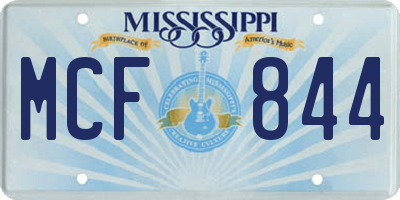 MS license plate MCF844
