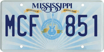 MS license plate MCF851