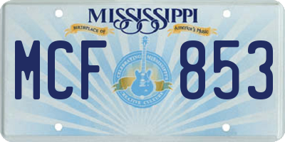 MS license plate MCF853