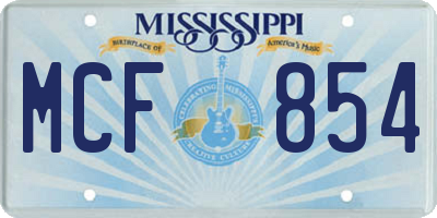 MS license plate MCF854