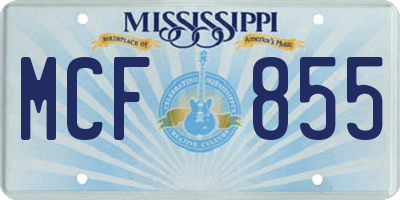 MS license plate MCF855