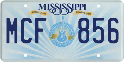 MS license plate MCF856