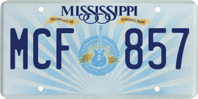 MS license plate MCF857