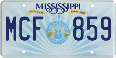 MS license plate MCF859