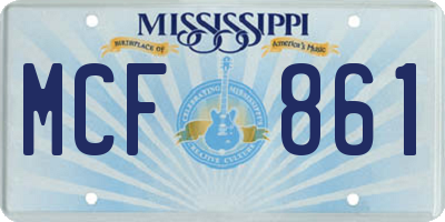 MS license plate MCF861