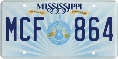 MS license plate MCF864