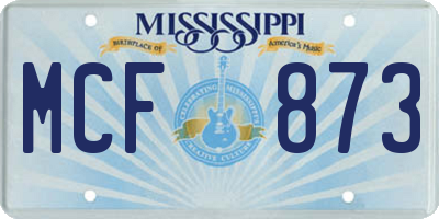 MS license plate MCF873