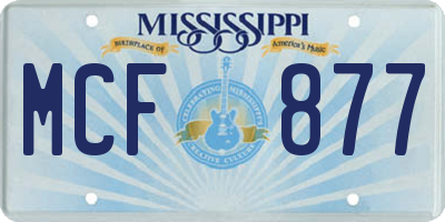 MS license plate MCF877