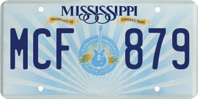 MS license plate MCF879