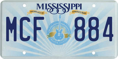 MS license plate MCF884