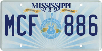 MS license plate MCF886