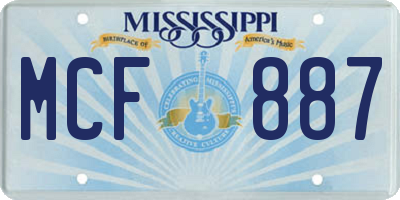 MS license plate MCF887