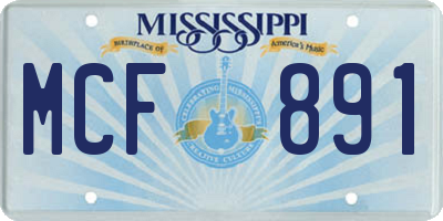 MS license plate MCF891