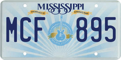 MS license plate MCF895
