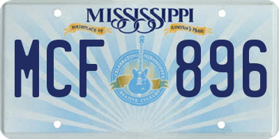 MS license plate MCF896