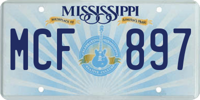 MS license plate MCF897