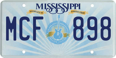 MS license plate MCF898