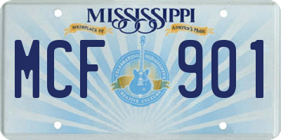 MS license plate MCF901