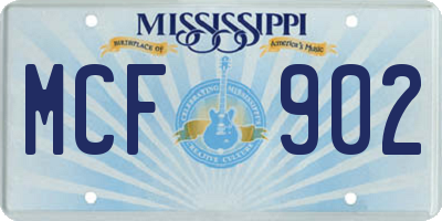 MS license plate MCF902