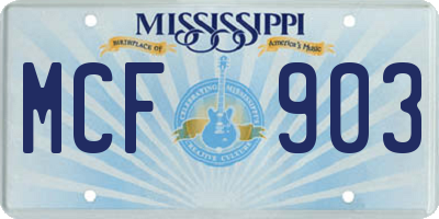 MS license plate MCF903