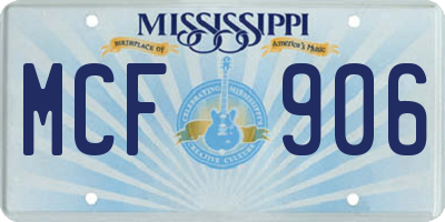 MS license plate MCF906