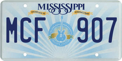 MS license plate MCF907